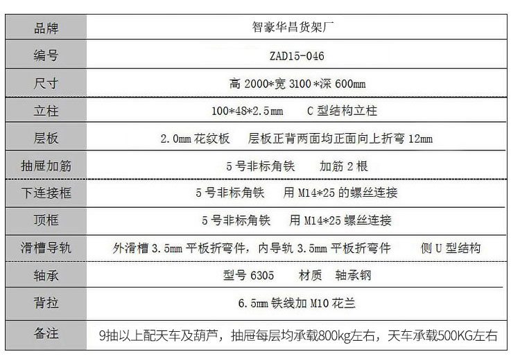 倉(cāng)庫(kù)抽屜式貨架
