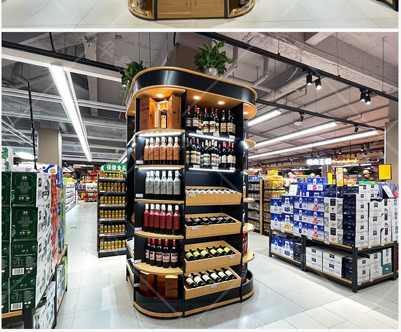 酒水飲品包柱展示架 酒水飲品包柱展示架